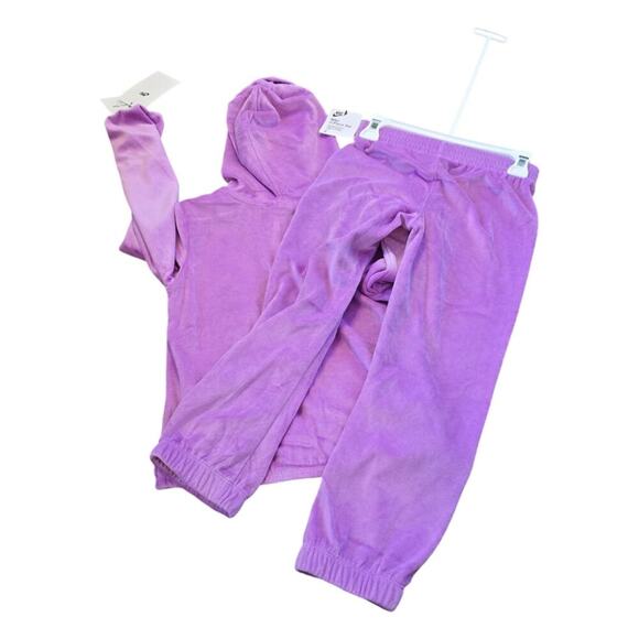 Nike 2pc Lilac Lavender Purple Velour Pants‎ and Hoodie Size 6 New! - Picture 3 of 11
